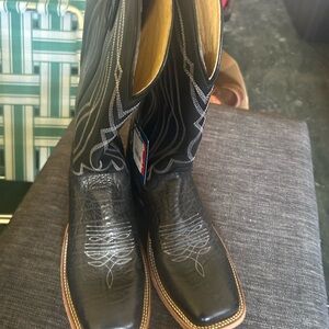 Tony Lama Black and Brown Cowboy Boots